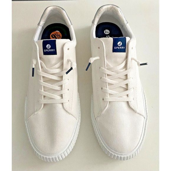 Sperry Shoes - NWOT Womens Sperry White Seabed Canvas Slip On Sneakers, Size 9.5